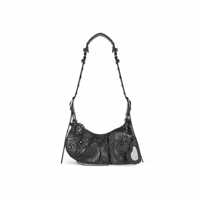 BALENCIAGA WOMEN'S LE CAGOLE SHOULDER BAG XS IN DARK GRAY 671309210F61000 (25.9*16*9.9cm)